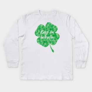 Clover Lucky Charm Leaf Kids Long Sleeve T-Shirt